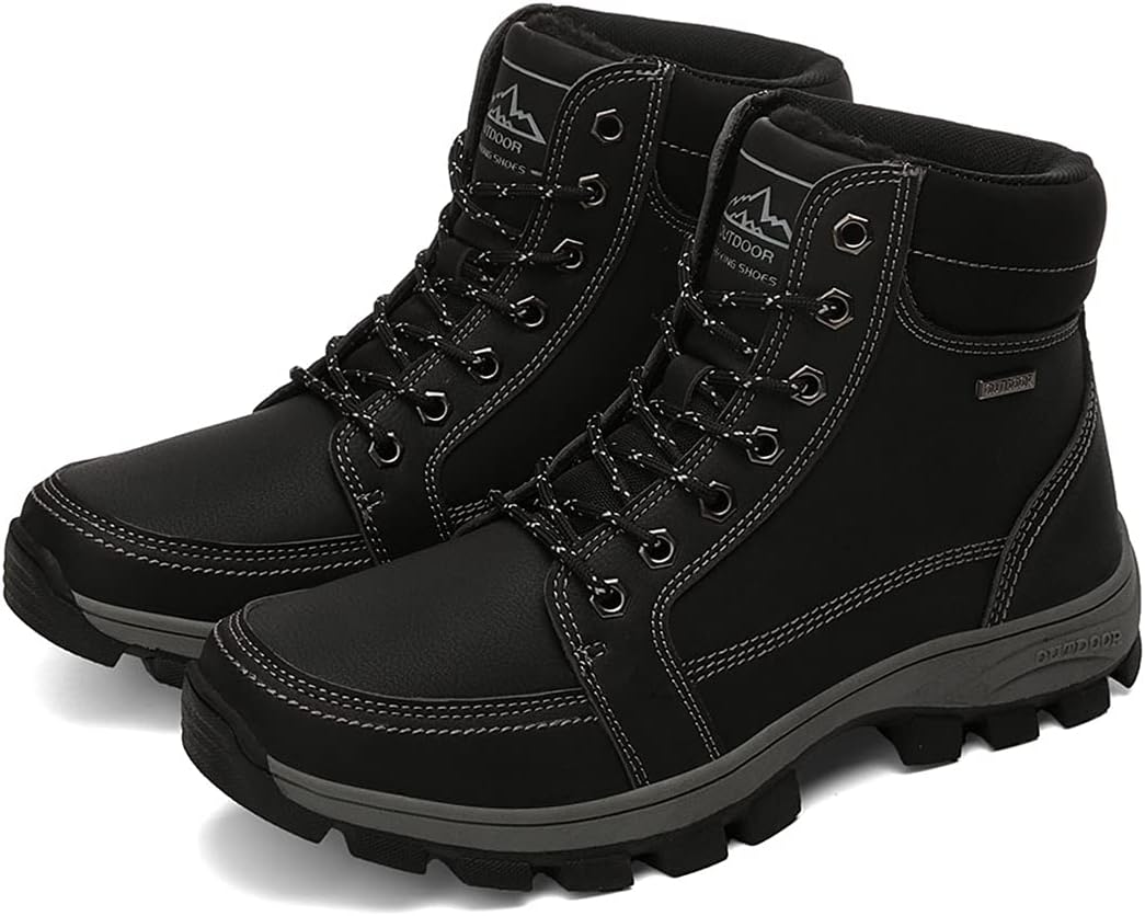 Men's Outdoor Athletic Boots Hiking Boots Trekking Shoes Fashion High-Top Tooling Boots Men's Snow Boots Plush Cotton Shoes