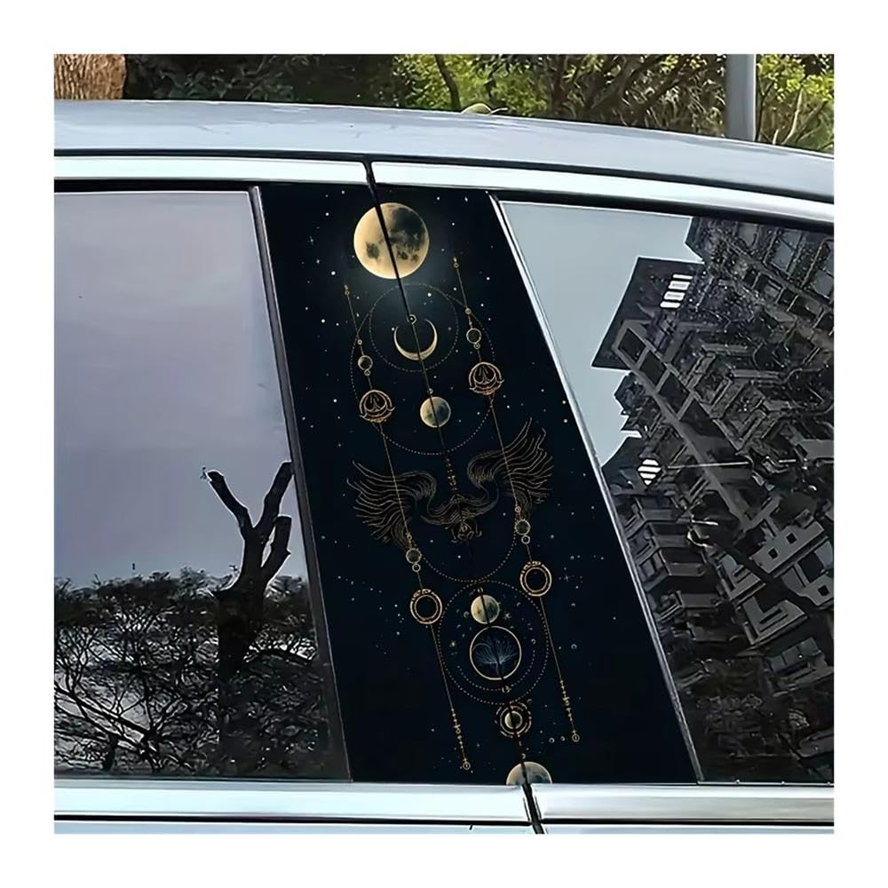 Bertdcx One Color Night Sky Star Pattern Car Sticker Scratch Resistant Vinyl B Pillar Protective Film Auto Parts