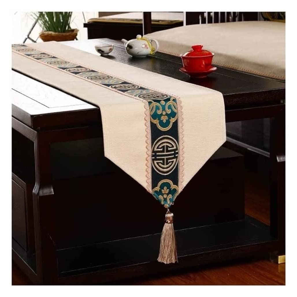 Dining Table Vintage Table Runner Coffee Dresser Runners Farmhouse Style Cloth Kitchen Decoration(E,33*160cm)