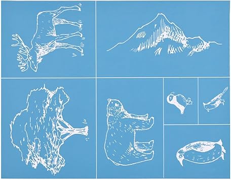 MANGOUSONG Screen Printing Kit,28x22cm Bear Silk Screen Stencils Reusable Silkscreen Print Kit for Printing Handbag Decoration Template Seal Tool