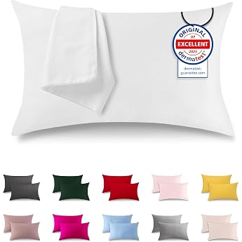 ATsense 2er Set Kissenbezug 50x70 cm - 100% Baumwolle Wei  Kopfkissenbezug Weich und Hypoallergen  koTex Zertifiziert Kissenh lle mit Rei verschluss f r Allergiker Geeignet