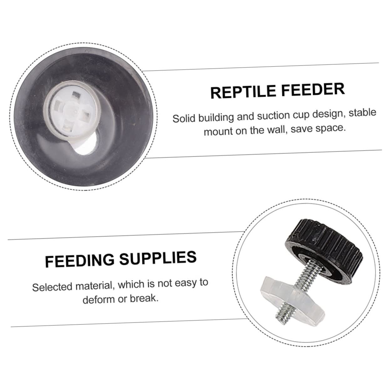 Angoily 4sets Ciotole per Rettile con Design Ventosa Mangiatoia Pratica per Terrario con Supporto Accessorio per Animali Domestici per Cibo Facile da Installare e Manutenere
