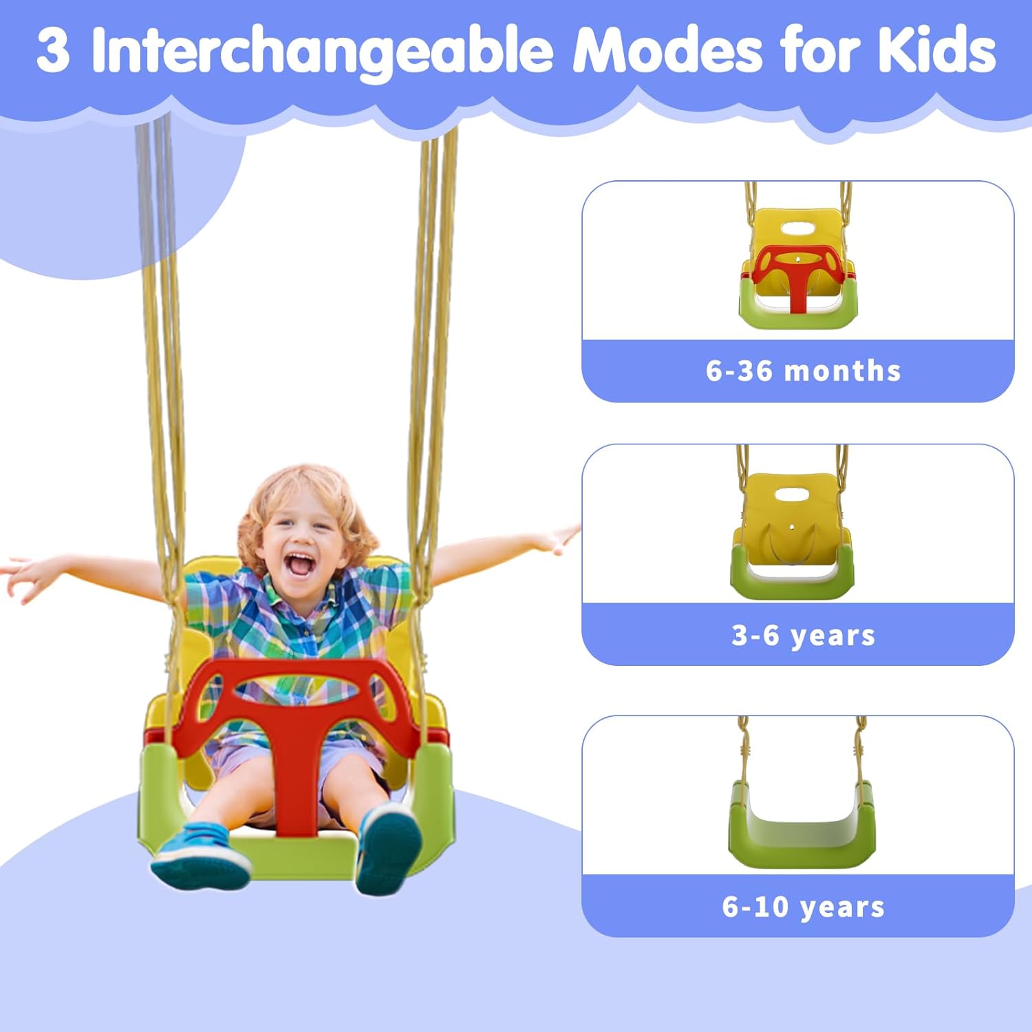 8 in 1 Swing Sets for Backyard,Metal Swing Set with Slide,Saucer Hammock,Toddler Swing,Teeter Totter,Soccer Goal & Basketball Hoop, Multi-Functional Outdoor Playset for Kids