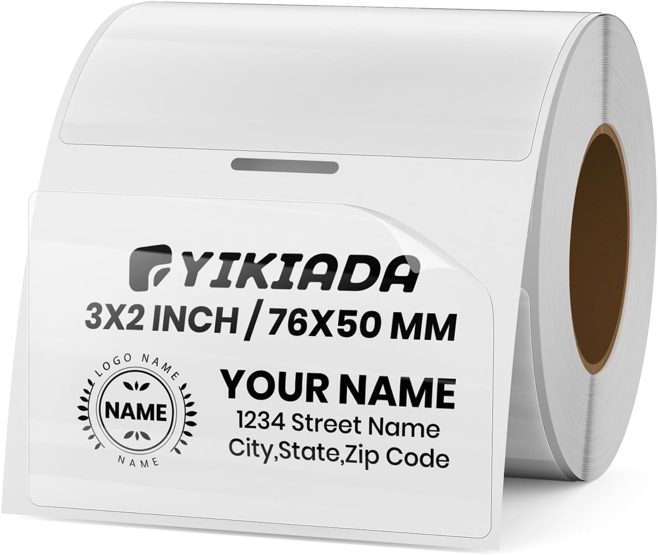Transparent Thermal Labels Vinyl 50 x 76 mm Roll Rectangular Self-Adhesive Seal Waterproof Stickers for Name Barcode QR Code DIY Pack of 300