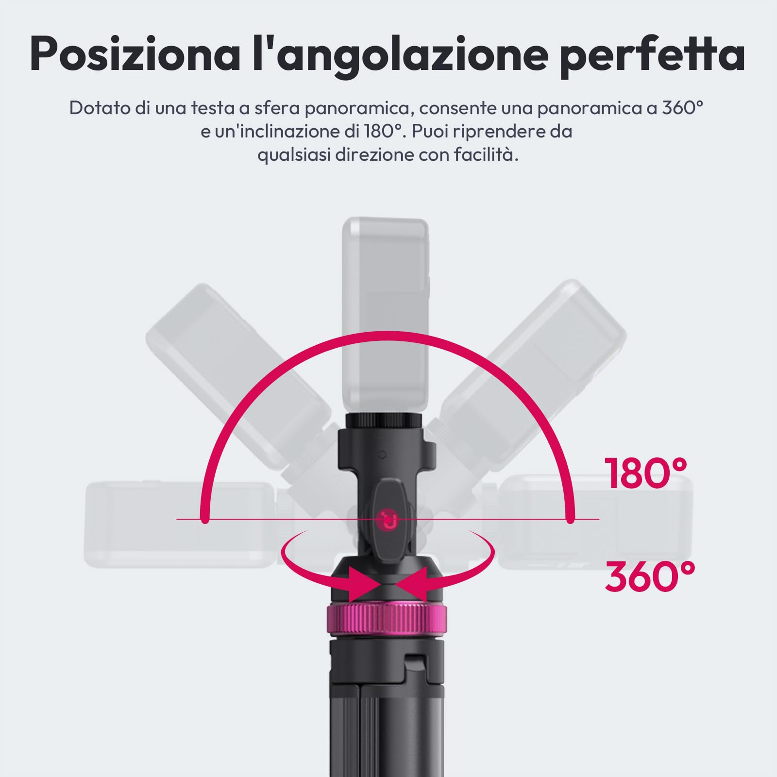 ULANZI MT-89 stativo fotografico compatto da 208,3 cm con vite da 1/4" a sgancio rapido, capacità di carico 1kg, treppiede estensibile regolabile in alluminio, con testa a sfera a 360°