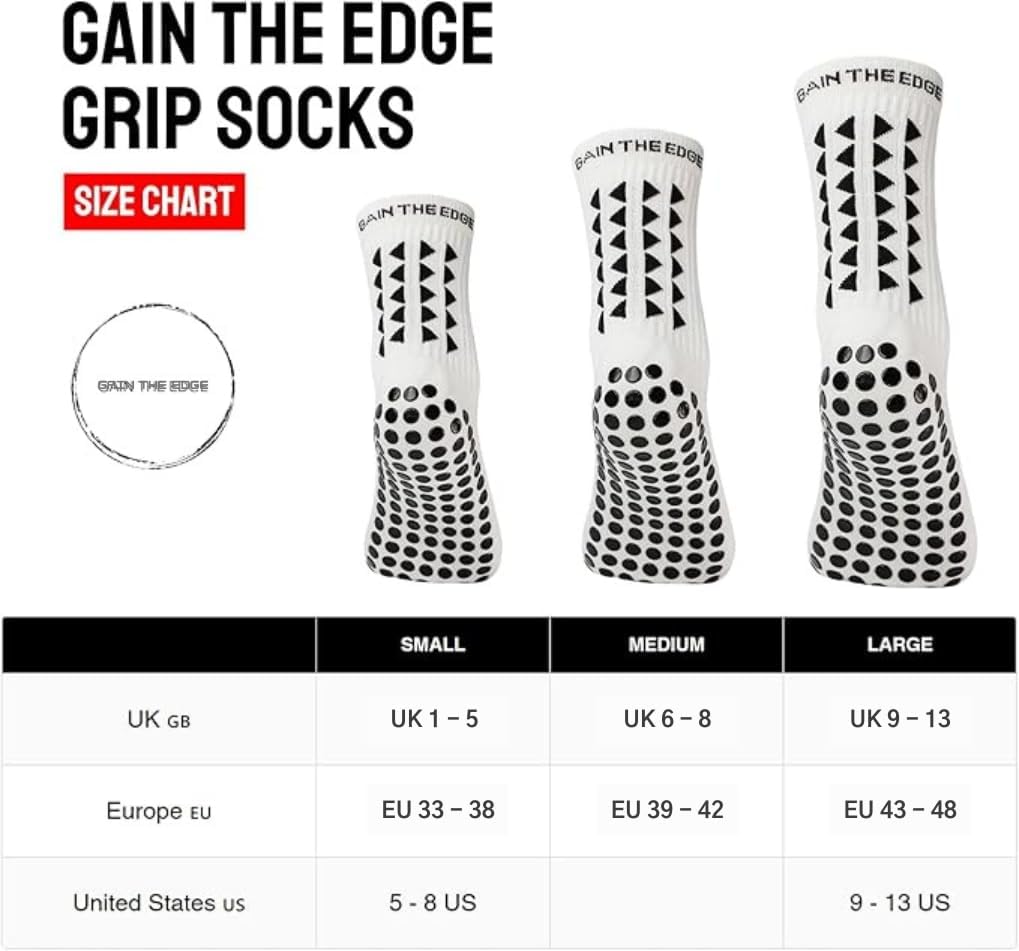 Gain The Edge Chaussettes antidérapantes de football – Ensemble – Blanc - Analyse des détails et conception