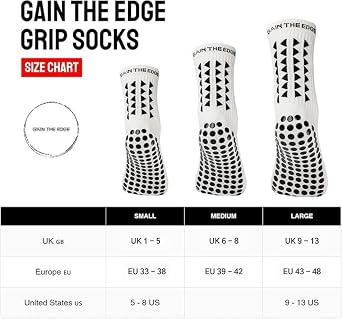 Gain The Edge Football Grip Socks 3.0-2pc and 4pc Set - Non Slip Football Socks - Updated Model