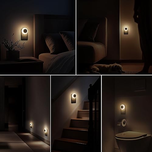 Miniatura 5 de Luz nocturna, luces nocturnas enchufables a la pared, sensor de atardecer a amanecer, luz nocturna LED roja de 0.5 W, paquete de 2 luces nocturnas