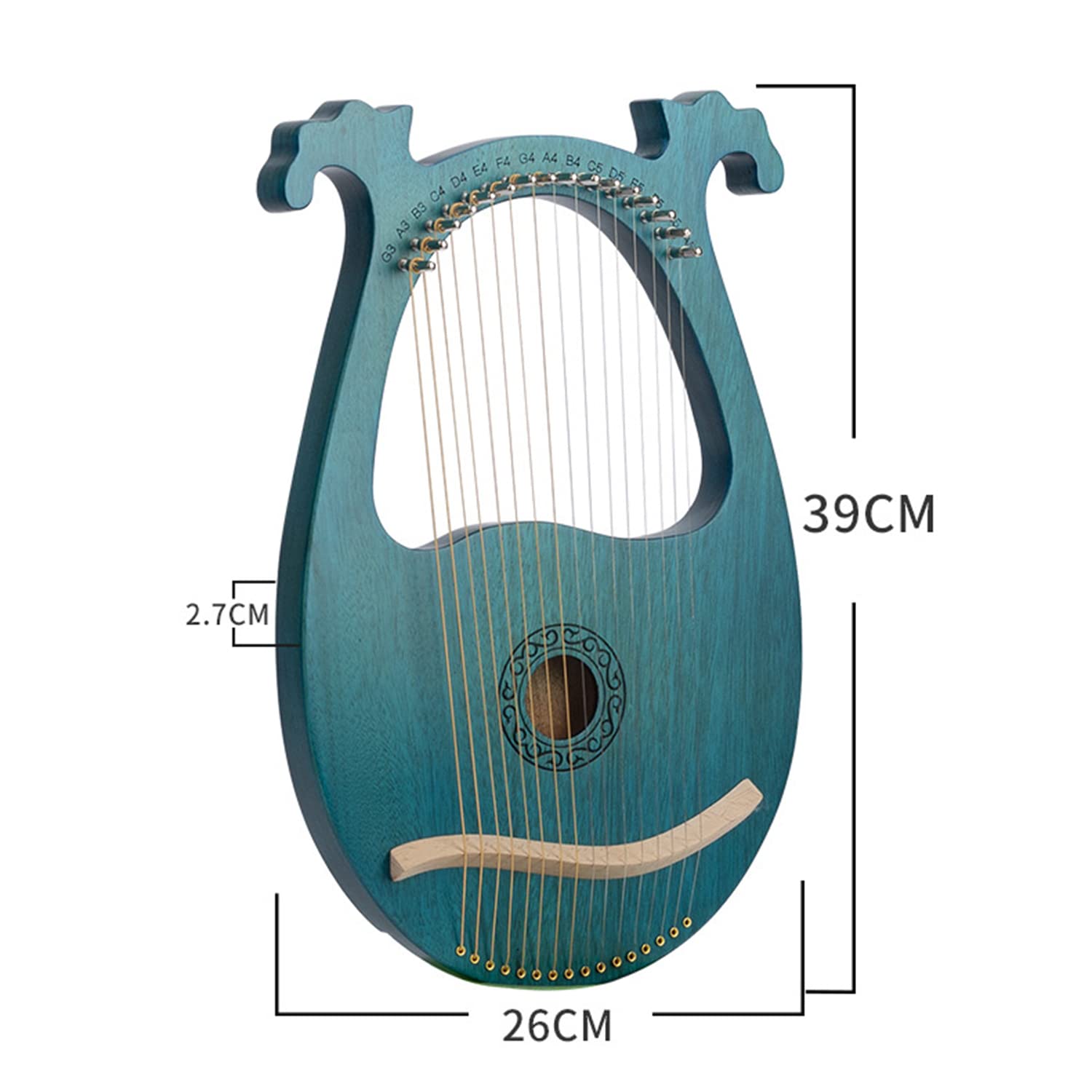 Harfa， Lira Harfa, Solidny Drewniany Instrument Mahoń Z Opatentowanym Projektem, Przenośna 16 Metalowych Strun Dla Dorosłych Dzieci Początkujących(Yellow,2)