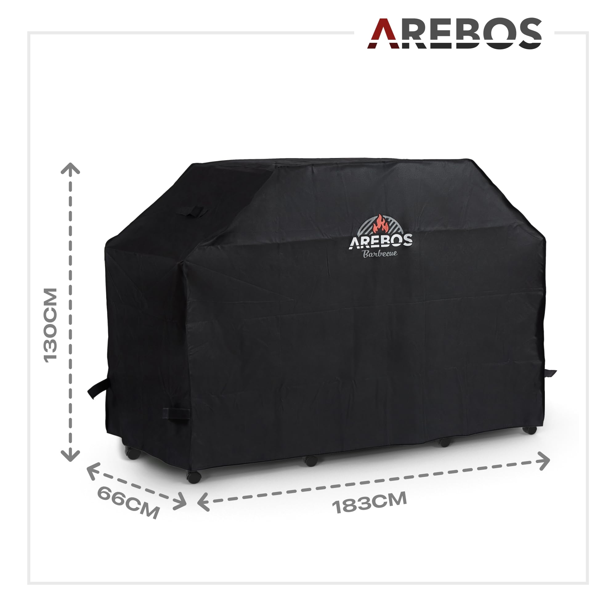 Arebos Pokrowiec na grilla | osłona grilla gazowego | osłona na grilla gazowego | osłona na grilla | osłona na grilla | osłona ochronna na grill | plandeka ochronna na grilla 183 x 66 x 130 cm