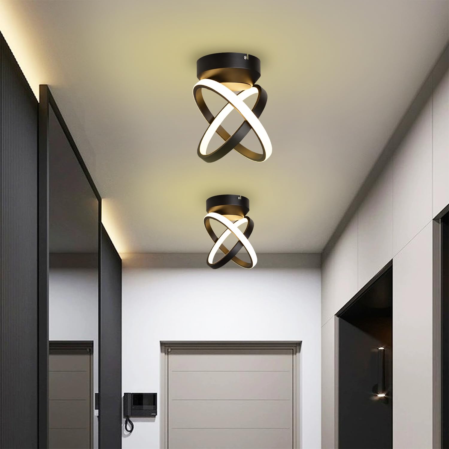 Modern Interlocking LED Ceiling Light - 3 Color Modes -6