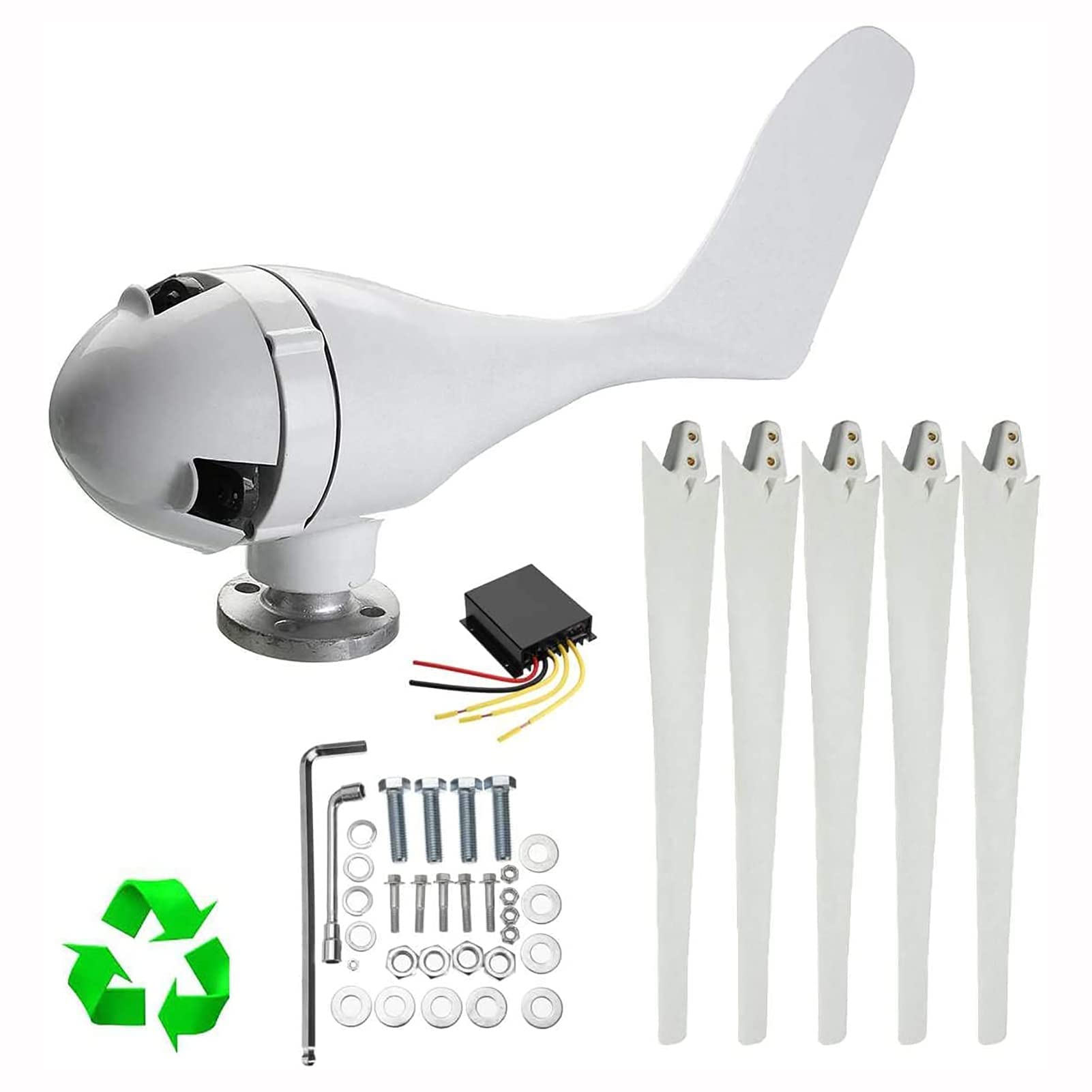 Generador de turbina eólica,400W 12V 24v 48V Turbina eólica 5 aspas con Controlador Kit de generador de turbina para Acampar en casa-400w 48v