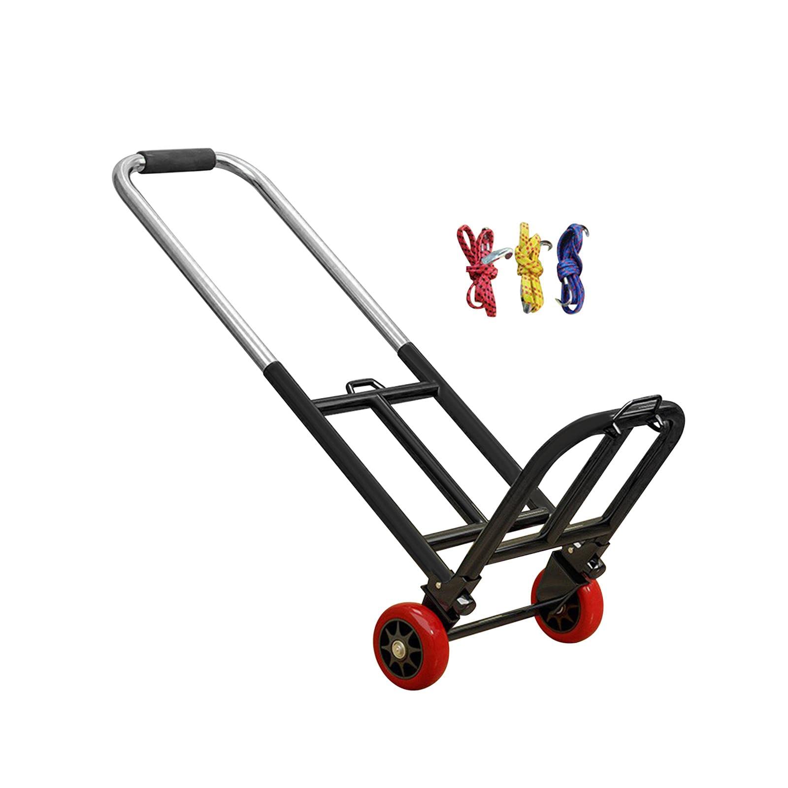 Amagogo Klappbare Sackkarre, Einkaufswagen, mit Teleskopgriff, Gepäckwagen, Allzweck-Gepäckwagen, für Umzug, Transport, Büro, Reisen