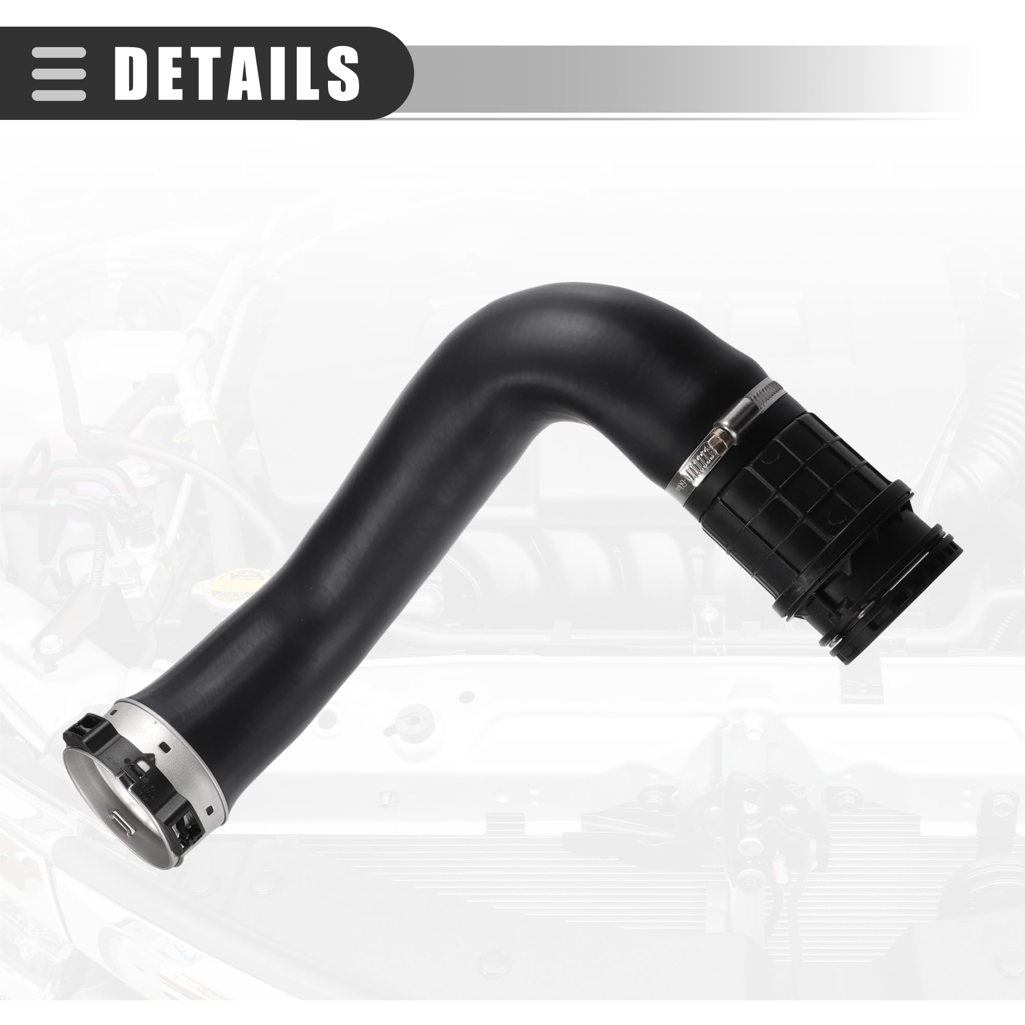 Motoforti Tubo de manguera de admisión de filtro de aire del motor, manguera de admisión de aire, para Chevry Cruze 2016-2019, goma, con abrazadera, n.º 13374646, color negro