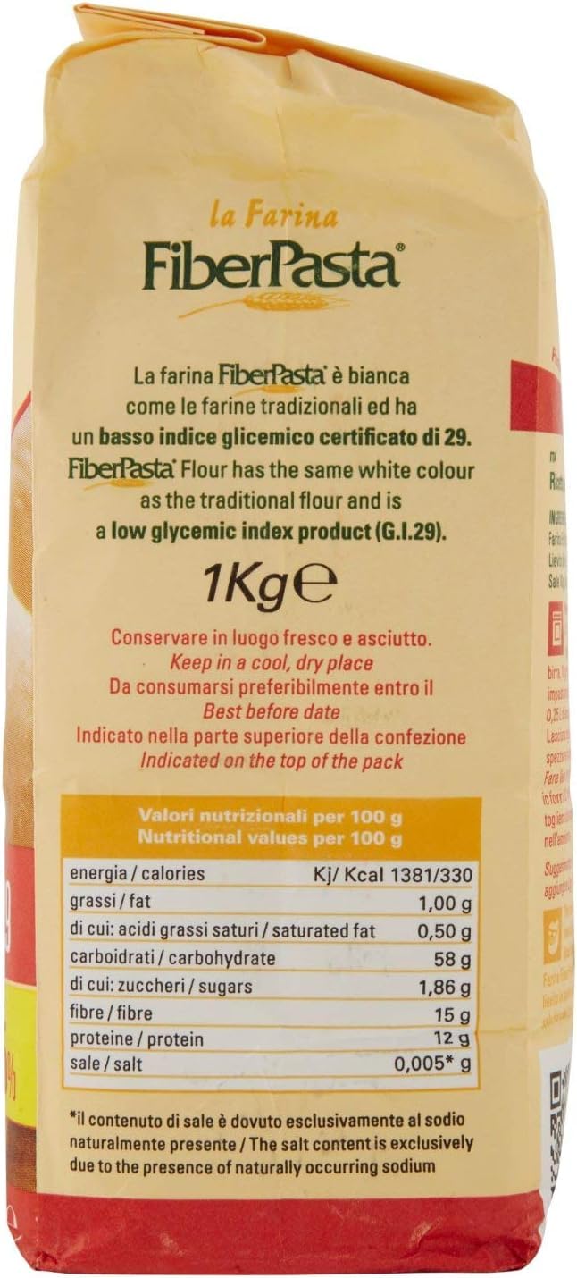 Italian Gourmet farina Mehl con fibre a indice glicemico 10 x 500g | Preparato di grano tenero, ballaststoffreich, per pane pizza dolci und, Gesamtnettogewicht 5 kg + Kostenlos Polpa 400g