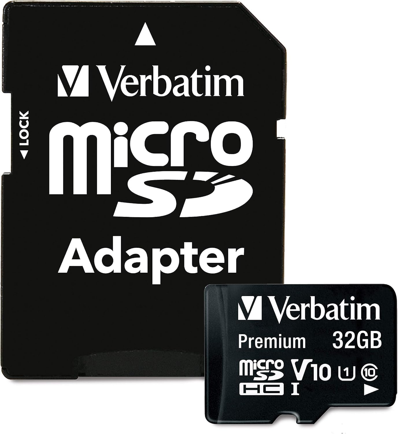 Verbatim 32GB Premium microSDHC Memory Card with Adapter UHS-I V10 Class 10 Supports Full HD (1080p) U1 Speed Rated Up to 90MB/s Read Speed