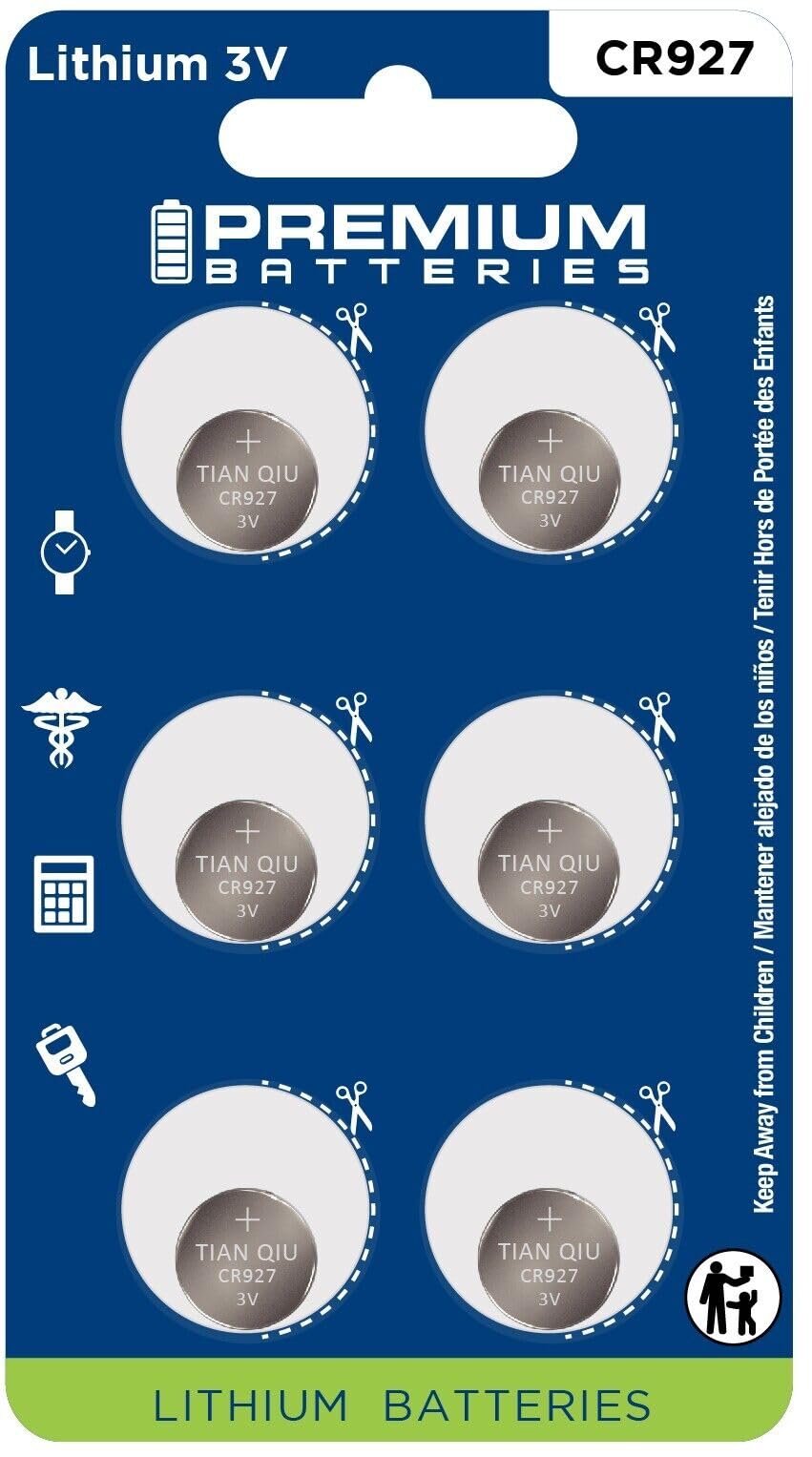 Premium CR927 Lithium 3V Coin Cell - Japanese Engineered High Capacity Batteries (6 Pack)