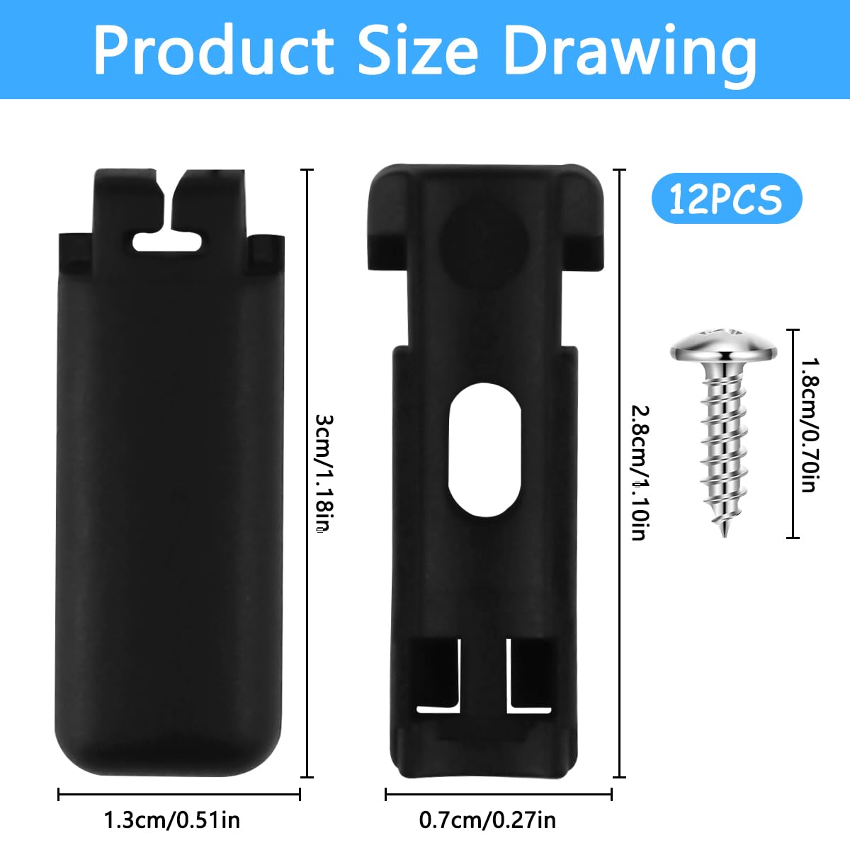 Set Di 12 Staffe Per Tende Plissettate - Fermacavo E Pattini Tenditori Bianchi, Con Viti Incluse - Foto 10