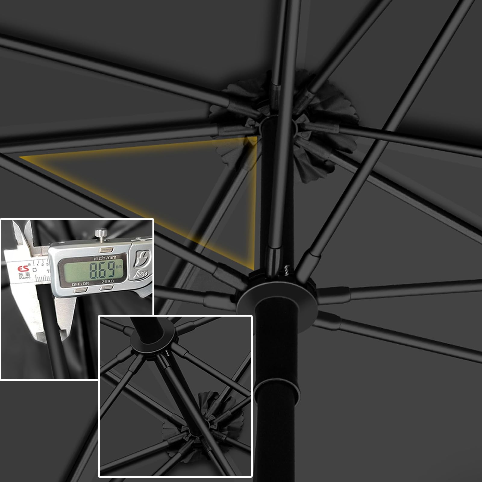 Parasol wędkarski, parasol przeciwsłoneczny na zewnątrz, odporny na wiatr, trwały, lekki, z torbą transportową z kotwicą piaskową oświetlony parasol tarasowy, prosty deluxe