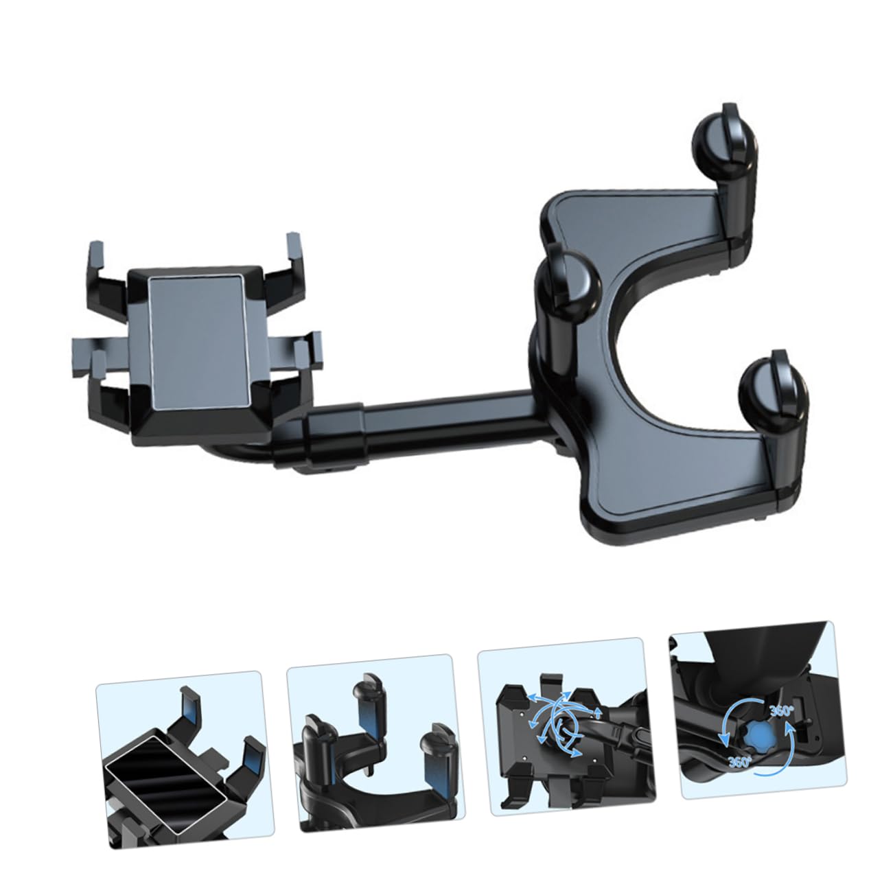 CHILDWEET Soporte Móvil para Coche Soporte para Teléfono Salpicadero Montaje Multifuncional para GPS y Smartphone Diseño Seguro y Cómodo Color Negro