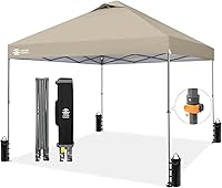 Vista 10 de CROWN SHADES Carpa Desplegable de 10x10 - Carpa de Exterior Instantánea con Bloqueo Central Patentado de Un Solo Empuje, Carpa de Playa con Bolsa