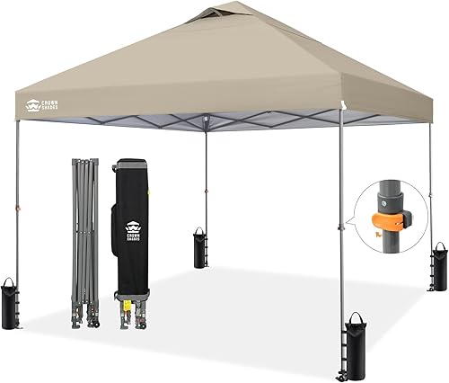 Miniatura 11 de Crown Shades Altura ajustable al instante, Toldo emergente de 10x10 pies - Tienda de campaña de playa con configuración de un solo toque - Fácil