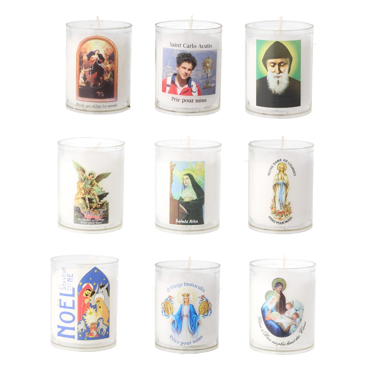 Bougie Veilleuse Saint Charbel - Bougie Votive - Culte Chrétien en Cire végétale
