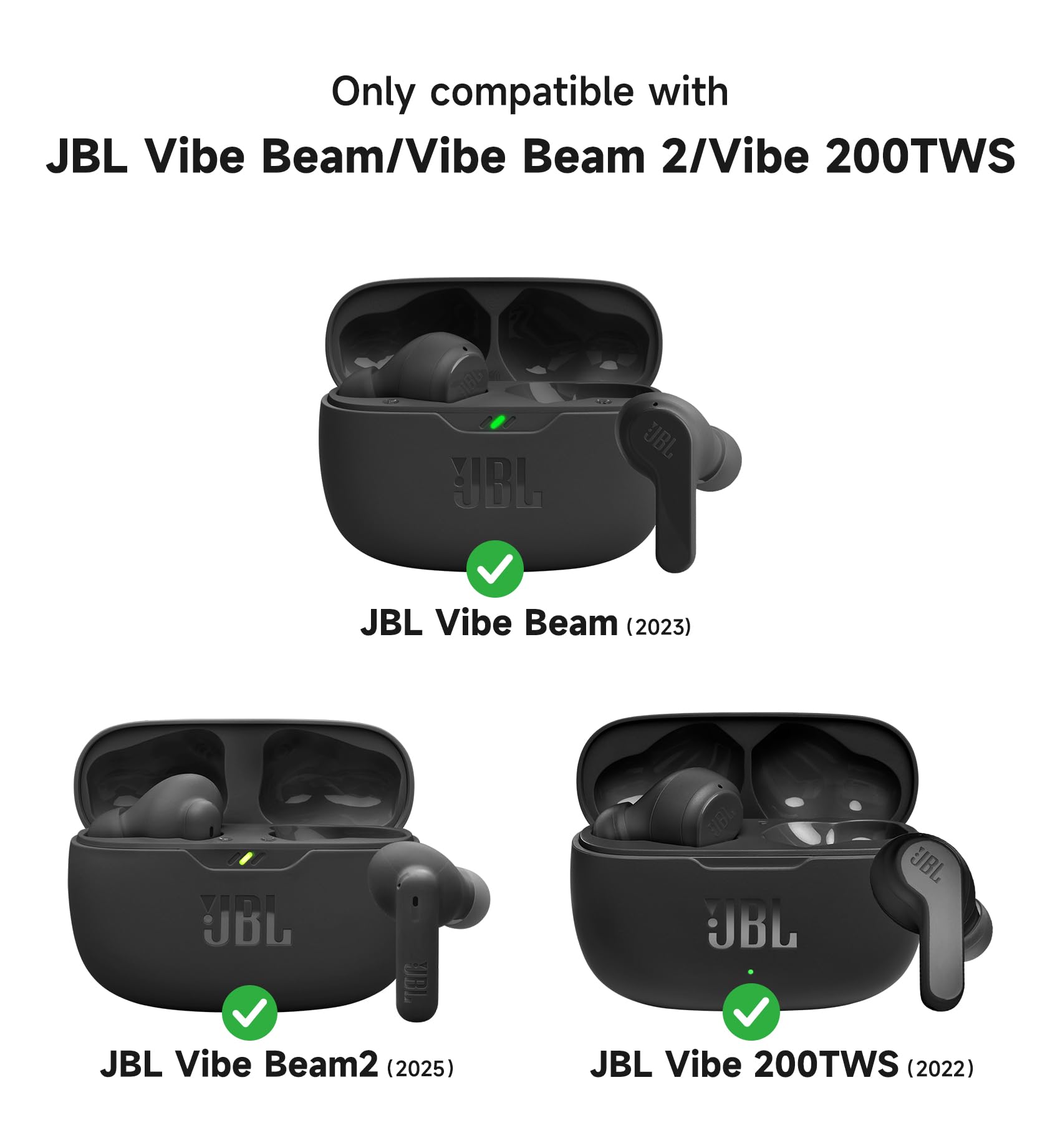 SURITCH Etui kompatybilne z JBL Wave Beam/Beam 2 / JBL Wave 200TWS, odporne na wstrząsy magnetyczne etui ochronne na słuchawki z zestawem do czyszczenia, karabińczykiem i narzędziem do usuwania