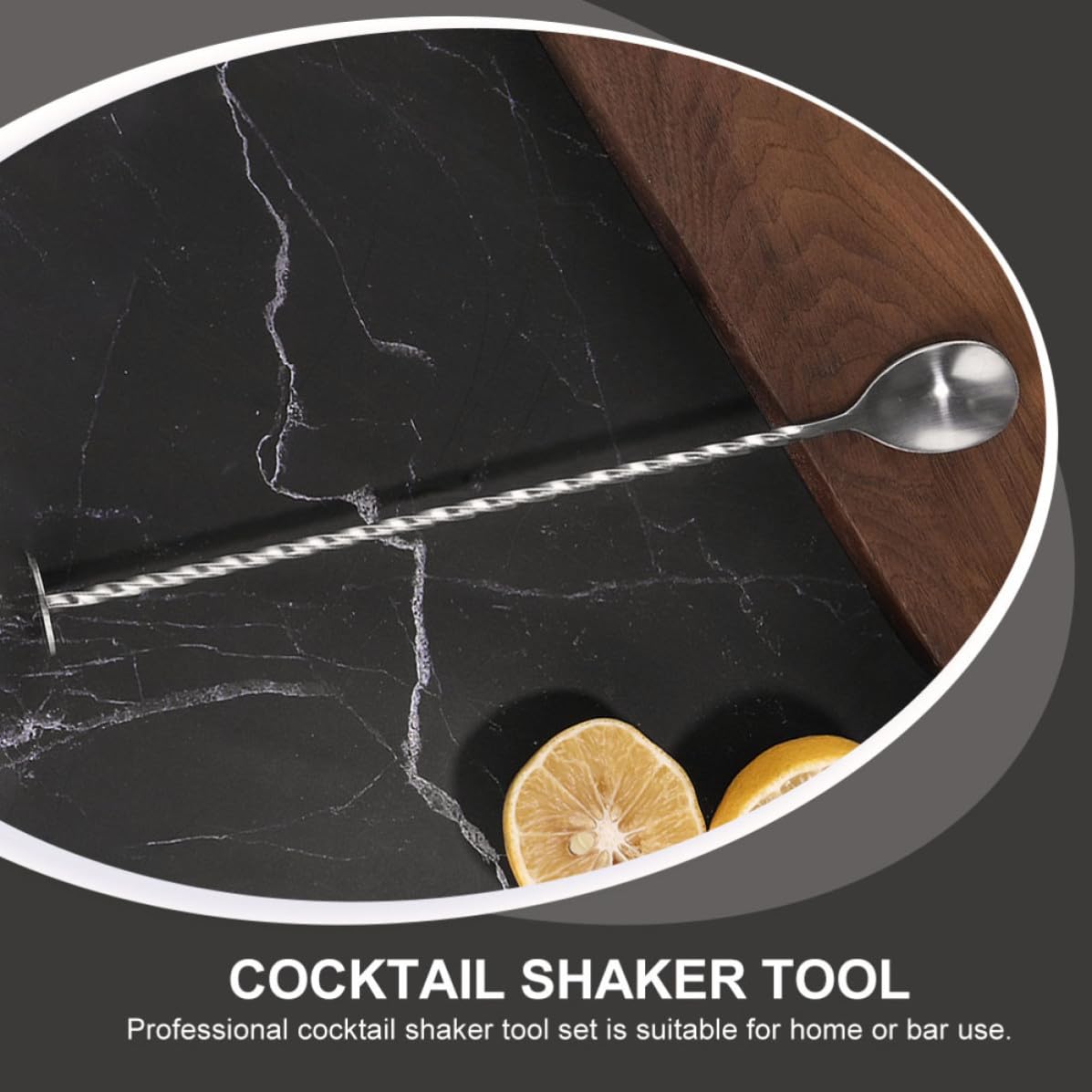 USHOBE Juego de Coctelera para Preparar Cócteles Soporte de Bambú de 12 Piezas de Acero Inoxidable en Reuniones Familiares y Banquetes