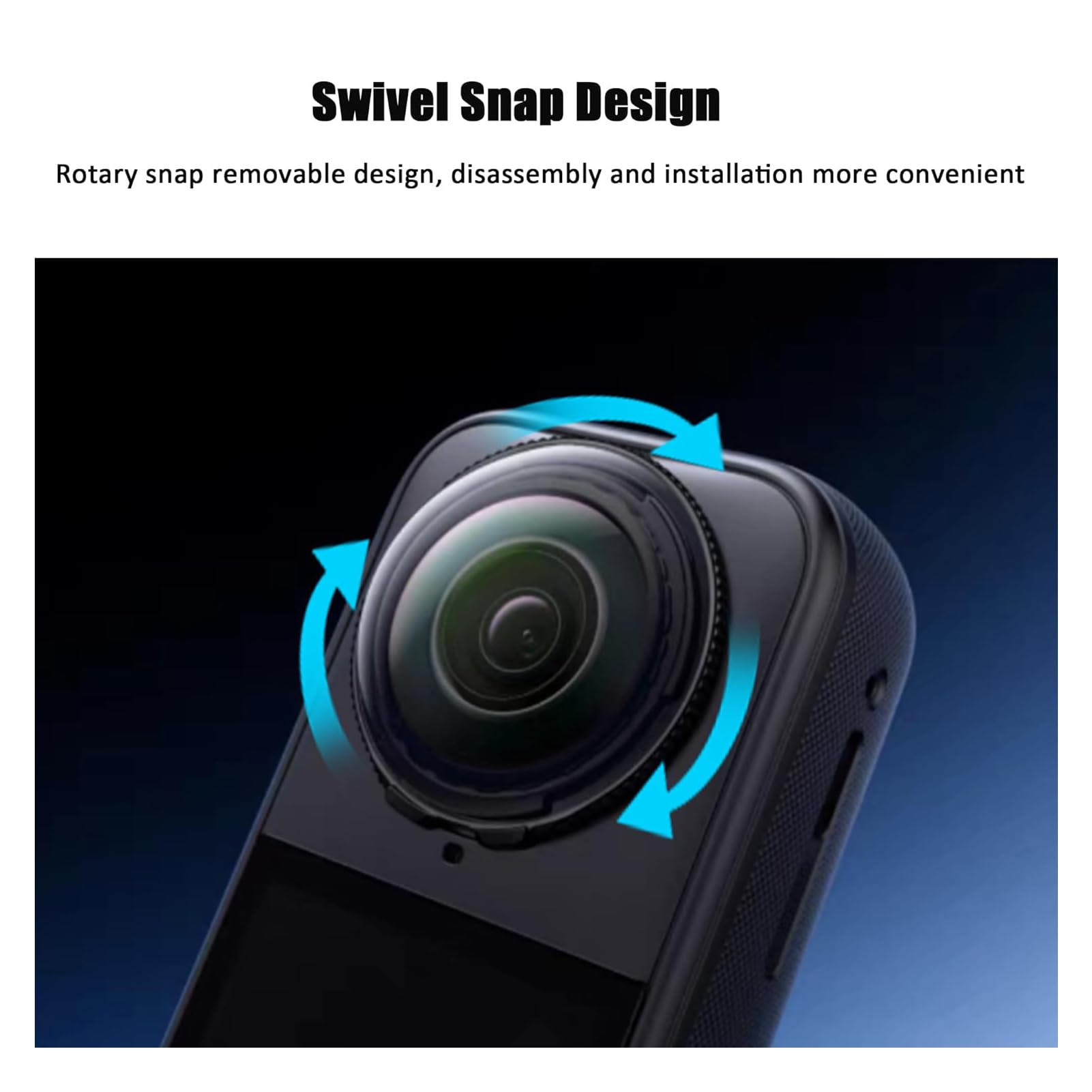 Premium Objektivschutz für Insta360 X5, optischer Linsenschutz aus gehärtetem Glas, verbesserte oleophobe Beschichtung, Härte 10H, HD-transparent, drehbar zum Anbringen und Entfernen Schutzkappen