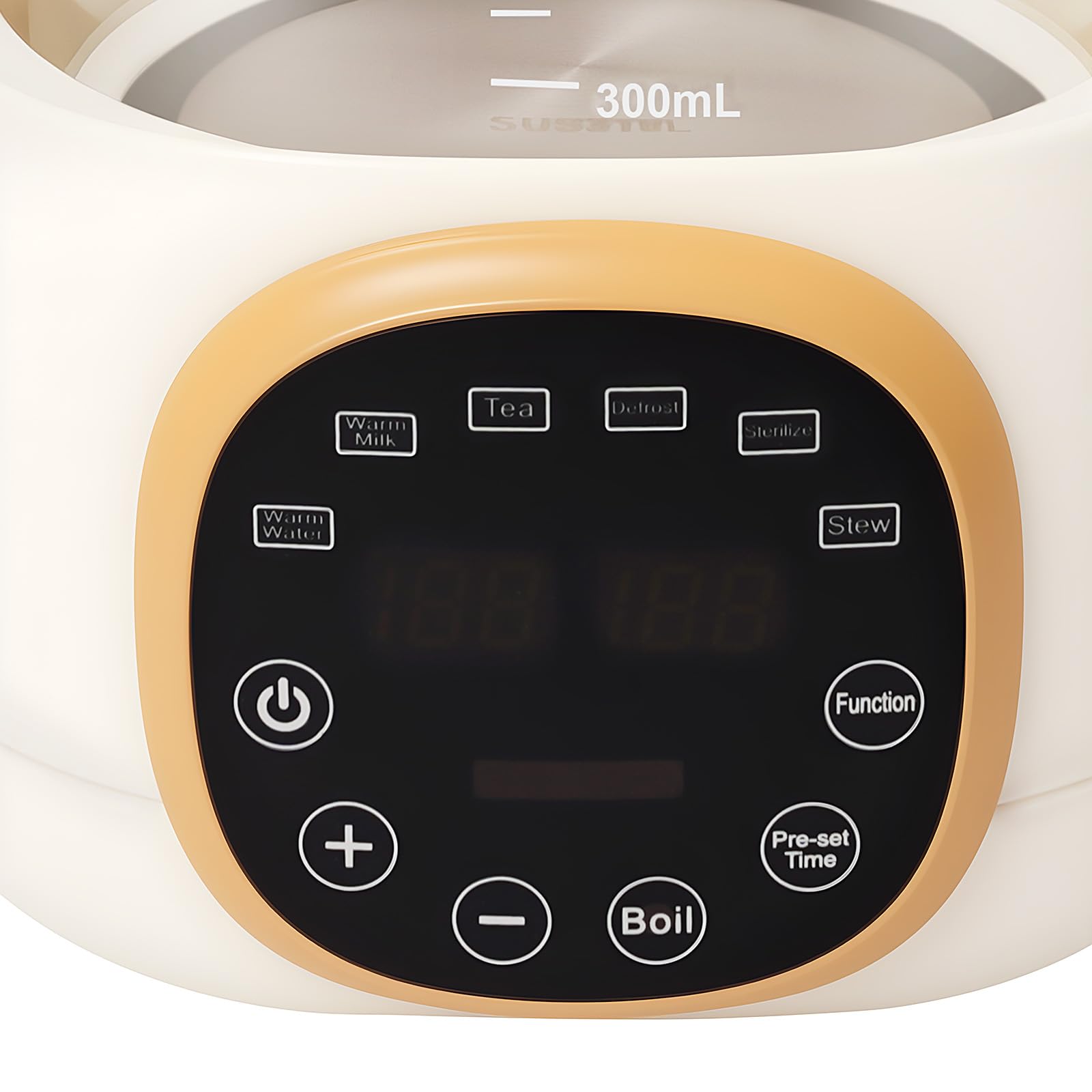 scaldabiberon in vetro da 1,3 litri con temperatura regolabile da 37 a 95 °C, termostato 72 ore, scaldabiberon portatile portatile per riscaldare latte in polvere/acqua