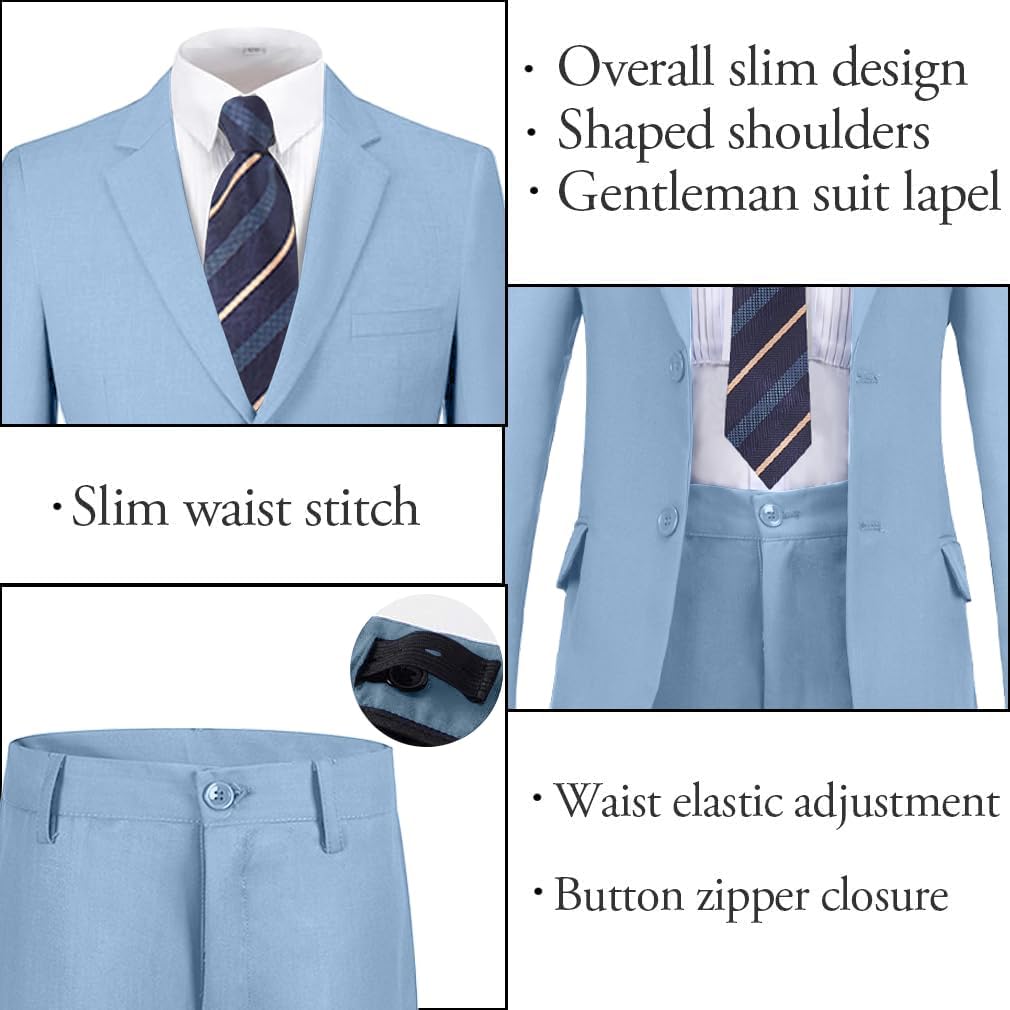 Boys Formal Suit Set Complete Outfit Slim Fit Tuxedo for Boy