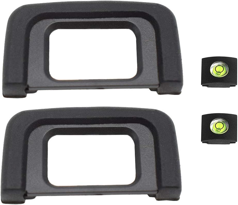 Eyepiece Eyecup DK-25 for Nikon D5500 D5300 D5100 D3500 D3400 D3200 D3300 D3100 D3000 D5600 D5000 D5200 Camera & Hot Shoe Cover [2+2Pack]，ULBTER Viewfinder Eye Cup