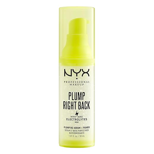 NYX Professional Makeup Plump Right Back Primer & Serum, Con electrolitos, Fórmula vegana, 30ml
