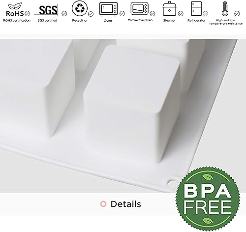 Vista 62 de OCPO KITCHEN Molde de silicona para hornear pasteles de mousse, dulces, pasteles, chocolate, magdalenas, gelatina, galletas, pudín, molde