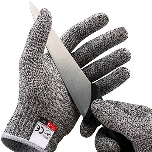 Gants Anti-Coupure Protection - Gants de coupe de qualité alimentaire de niveau 5 pour la cuisine et les chantiers de construction et l'horticulture et l'abattage (M) Cover