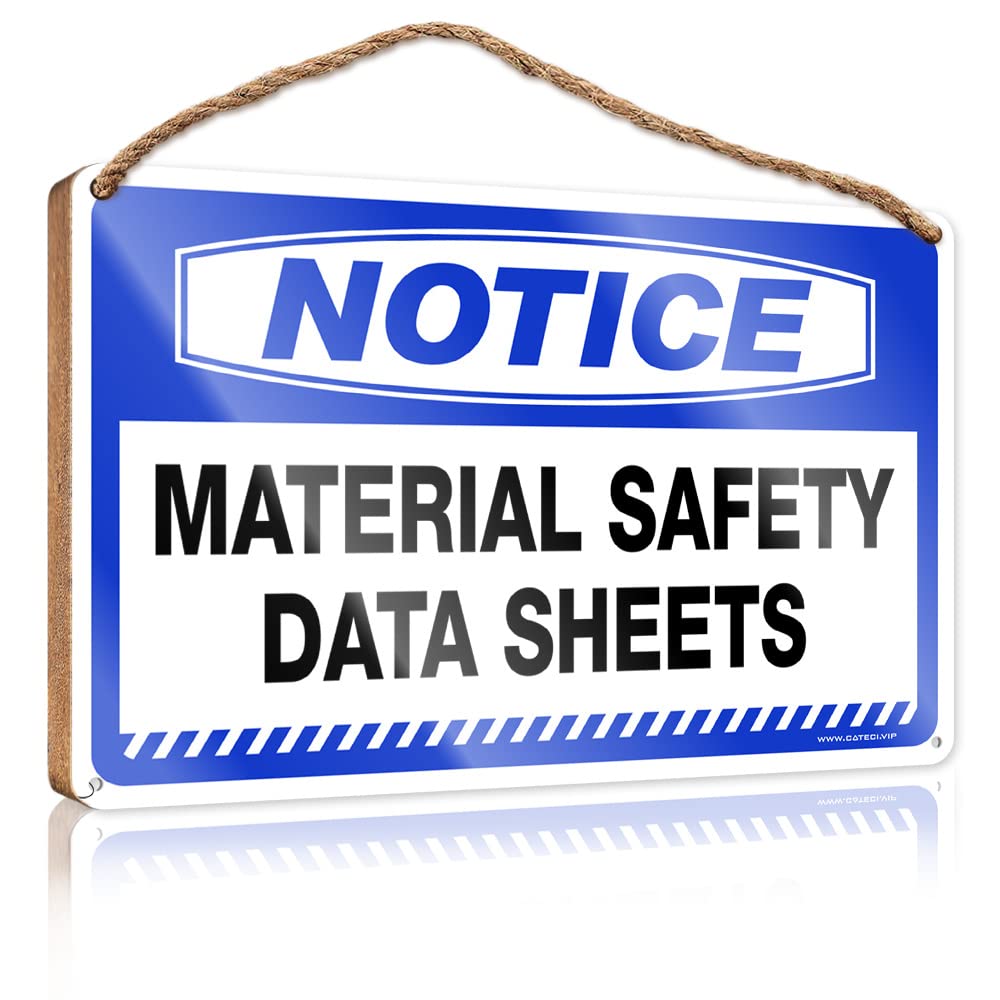 HELIOFORGE Funny Door Hanging Signs Notice Material Safety Data Sheets Wooden Sign(15X28CM)
