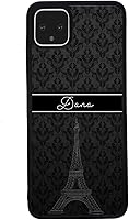 Vista 3 de Paris - Funda de goma negra personalizada de la Torre Eiffel compatible con Google Pixel 10, 10 Pro, 10 Pro XL, 9a, 9 Pro, Pixel 9, Pixel 9 Pro XL