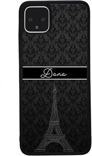 Miniatura 3 de Paris Eiffel Tower Personalized Black Rubber Phone Case Compatible With Google Pixel 10, 10 Pro, 10 Pro XL, 9a, 9 Pro, Pixel 9, Pixel 9 Pro XL, 8a,