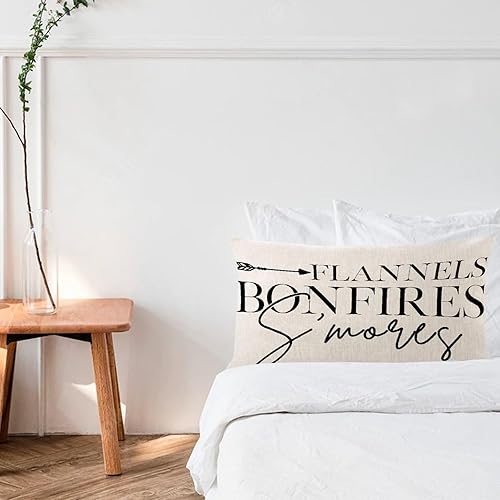 Miniatura 2 de Fundas de almohada suaves de 12 x 20 pulgadas, de franela, hogueras, mores, moderna, decorativa, festiva, otoño, dicho, decoración del hogar, fundas