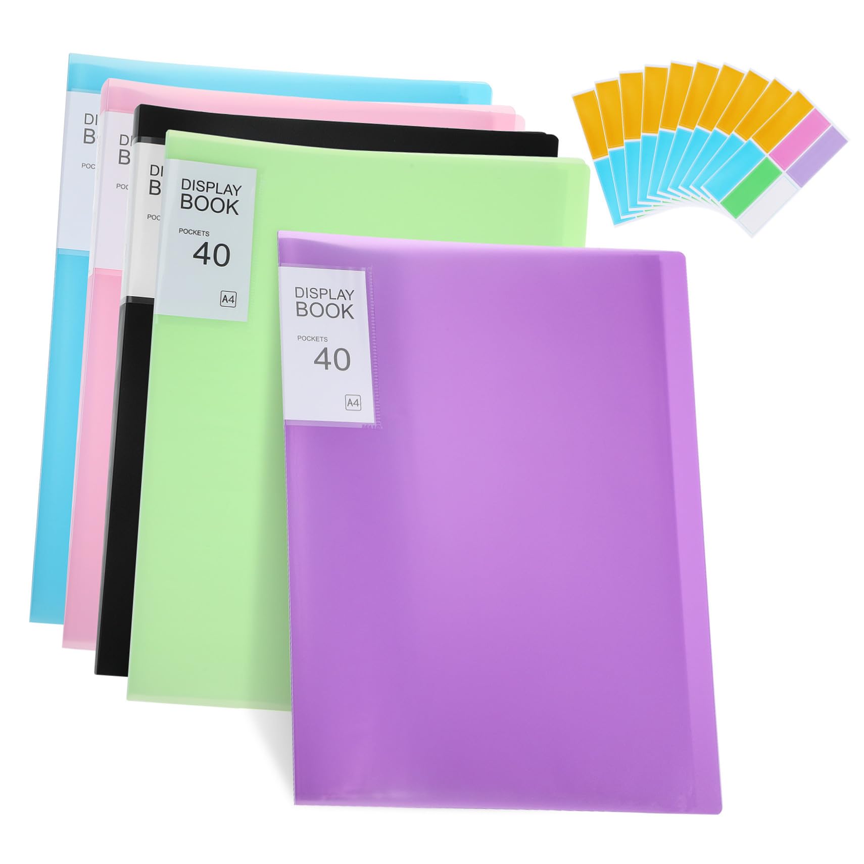 Chemise de Documents A4 5 Pièces 40 Pochettes en PP