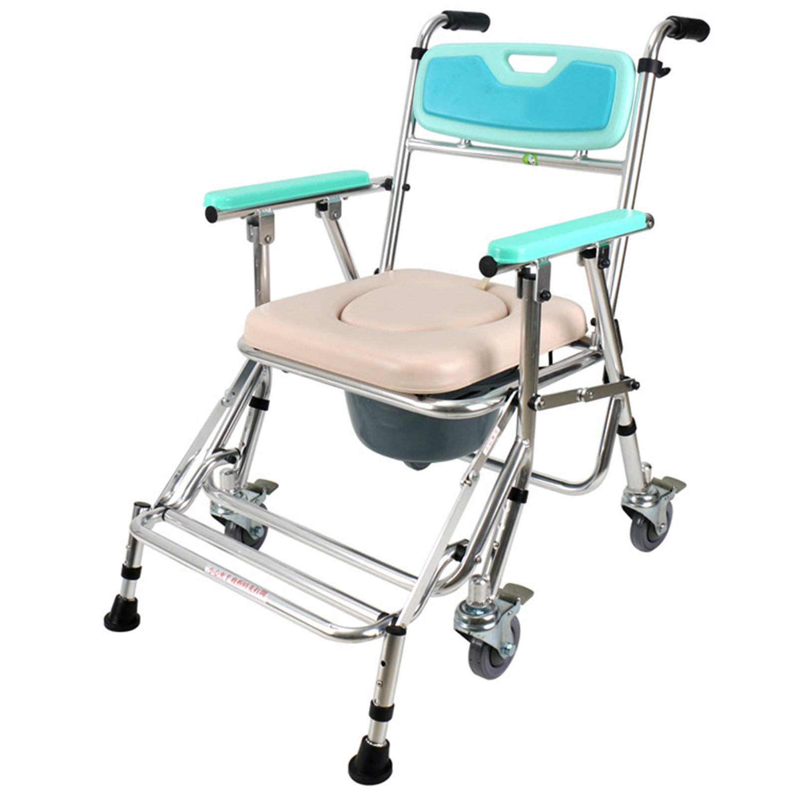 Buy Wheeled Shower Commode Chair,WC Chair,Foldable Commode Chairs with Wheels for The Disabled