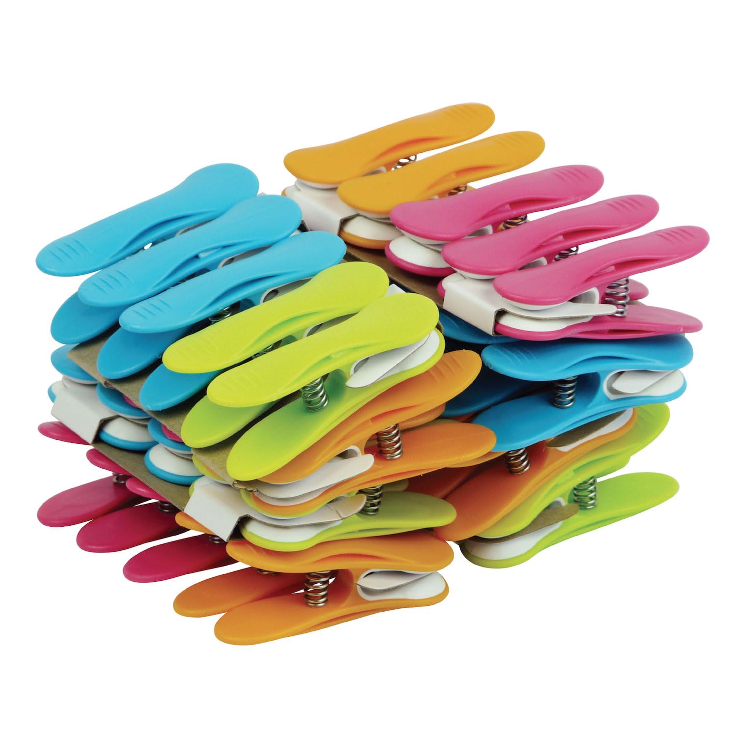 40 Pinzas Antideslizantes – Fabricación Francesa – Colores Variados: Verde, Azul, Naranja y Rosa