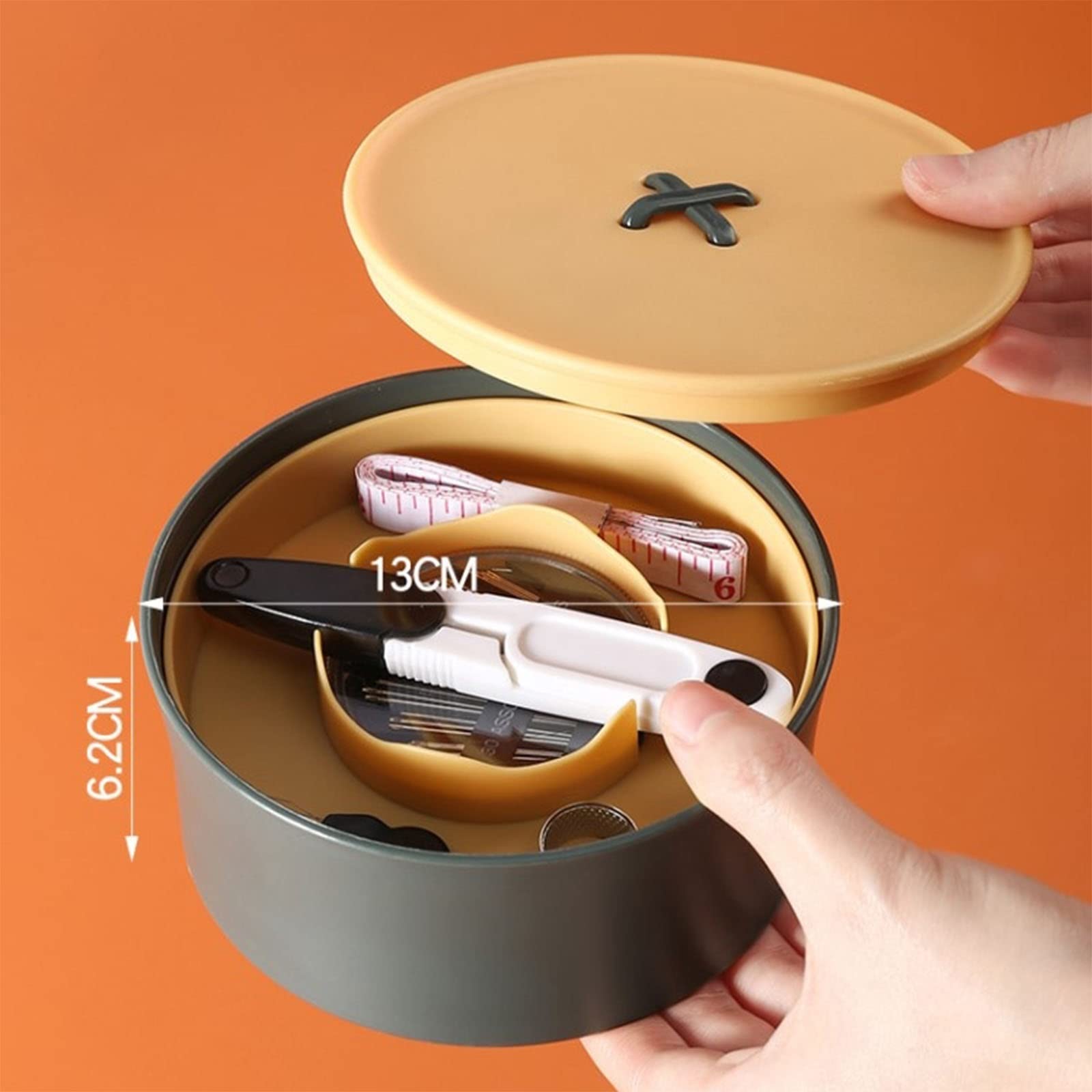 Costura, kit de costura, caja de costura, kit de costura con caja de plástico for viajeros y arreglos de ropa de emergencia, kit de costura for adultos, caja de costura de viaje mini con accesorios (c