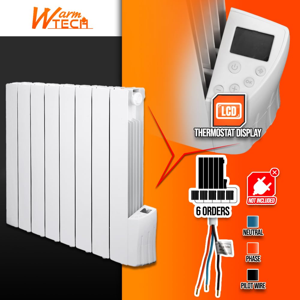 Radiateur à inertie fluide 1200W 8 éléments - Warm Tech