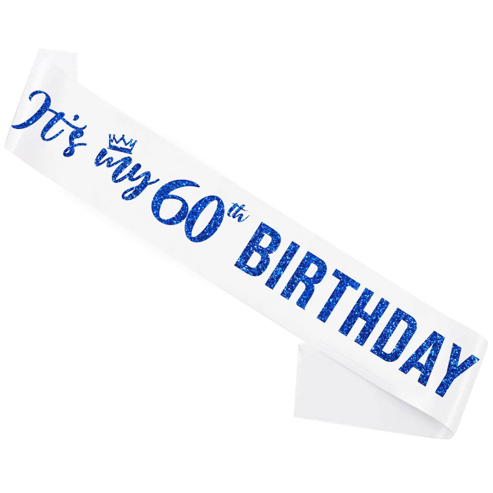 It’s My 60th Birthday Sash,60th Birthday Sash for Women,Glitter Letter 60th Birthday Sash for Girls,Happy 60th Birthday Party Decorations,White and