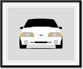 Ford Mustang 5.0 Fox Body GT Hatchback (1987-1993) Inspired Poster Print Wall Art Decor Handmade (Unframed)