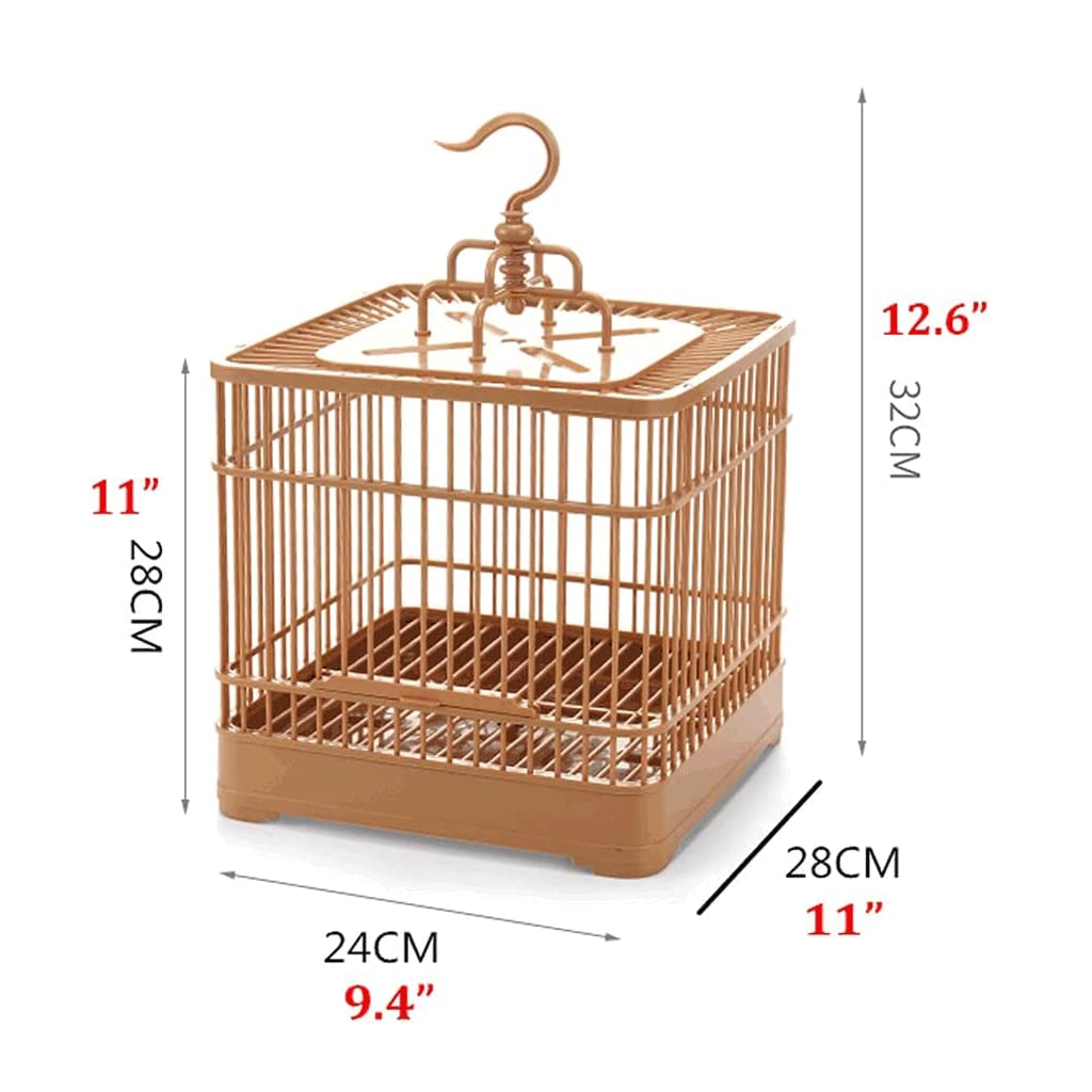 Jaulas para pájaros de 28 Pulgadas, Jaula para pájaros Grande Cuadrada de Hierro Forjado, jaulas para pájaros portátiles, Jaula de Vuelo para pájaros pequeños de ABS para Patio Trasero