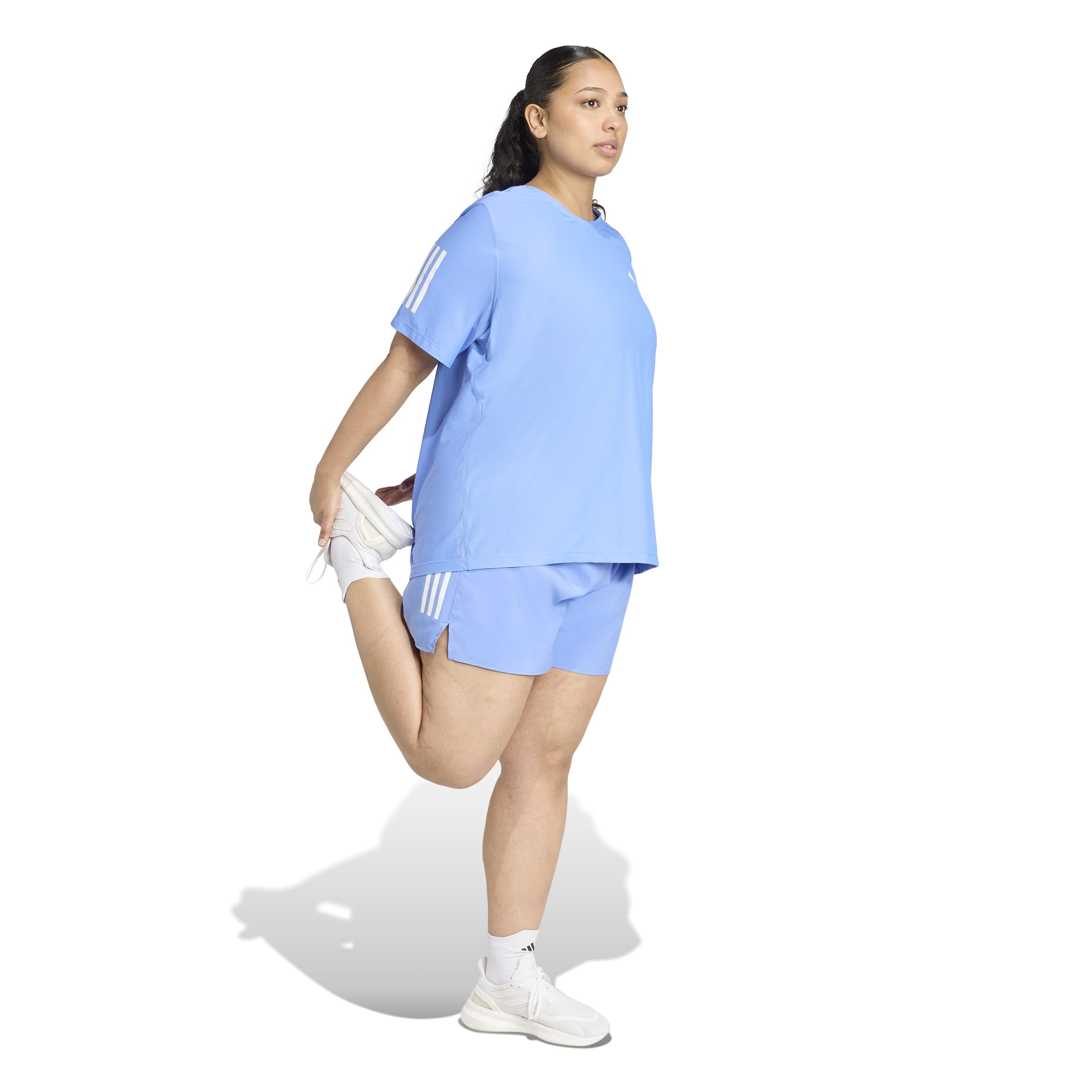 adidas Kobiety Own The Run Tee (Plus Size), blue fusion, XL Plus