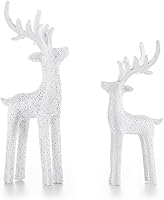 Vista 7 de 2 piezas de decoración moderna de Navidad Decoración neutral de renos de Navidad Estatuas de venado de resina Figuras de venado Estatuas de alce